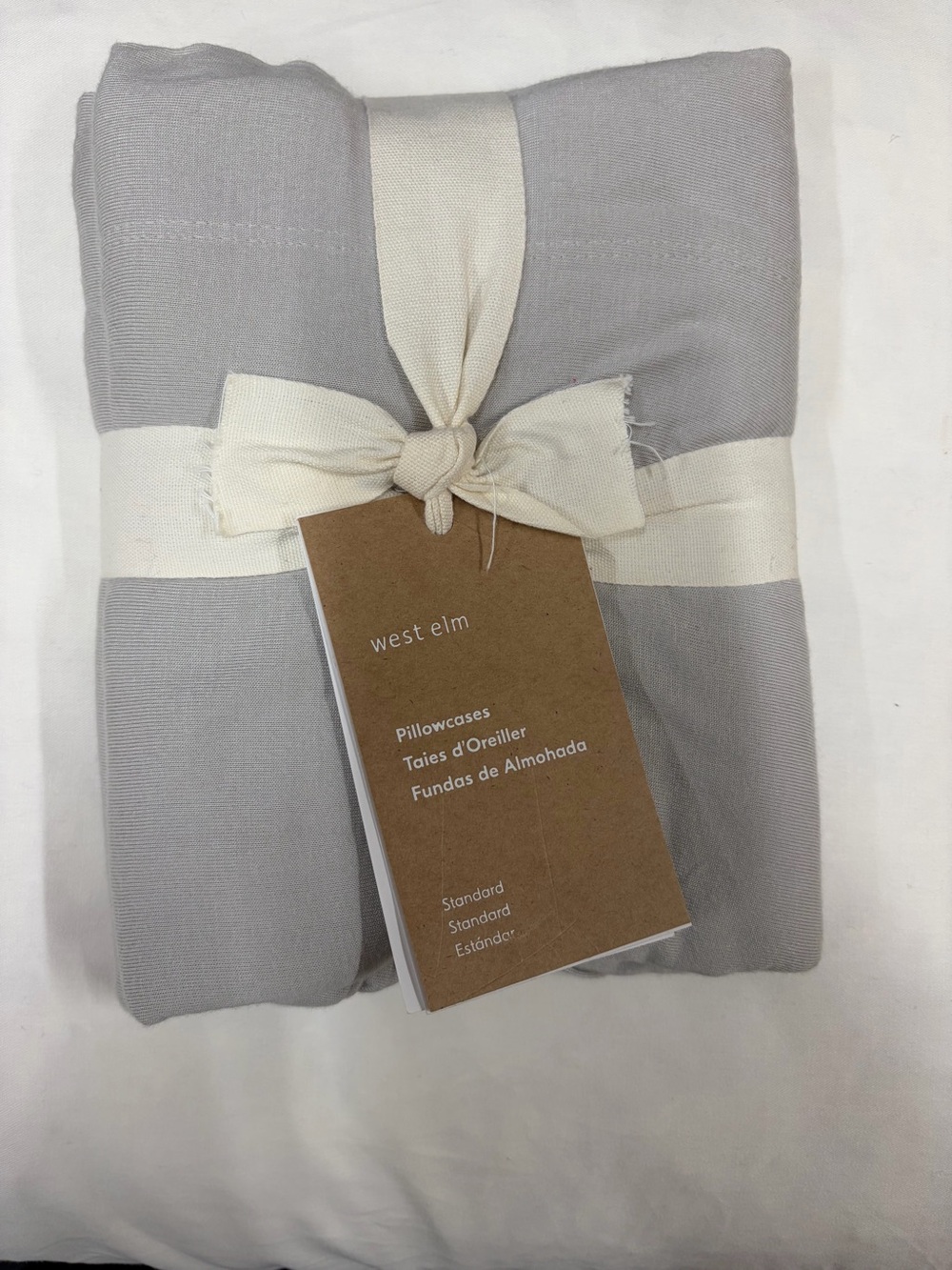 West Elm Light Gray Pillowcase Set